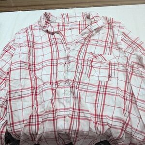 Victoria's Secret Red and White Plaid Pajama Top And Bottoms